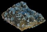 Blue Cubic Fluorite on Quartz - China #140262-3